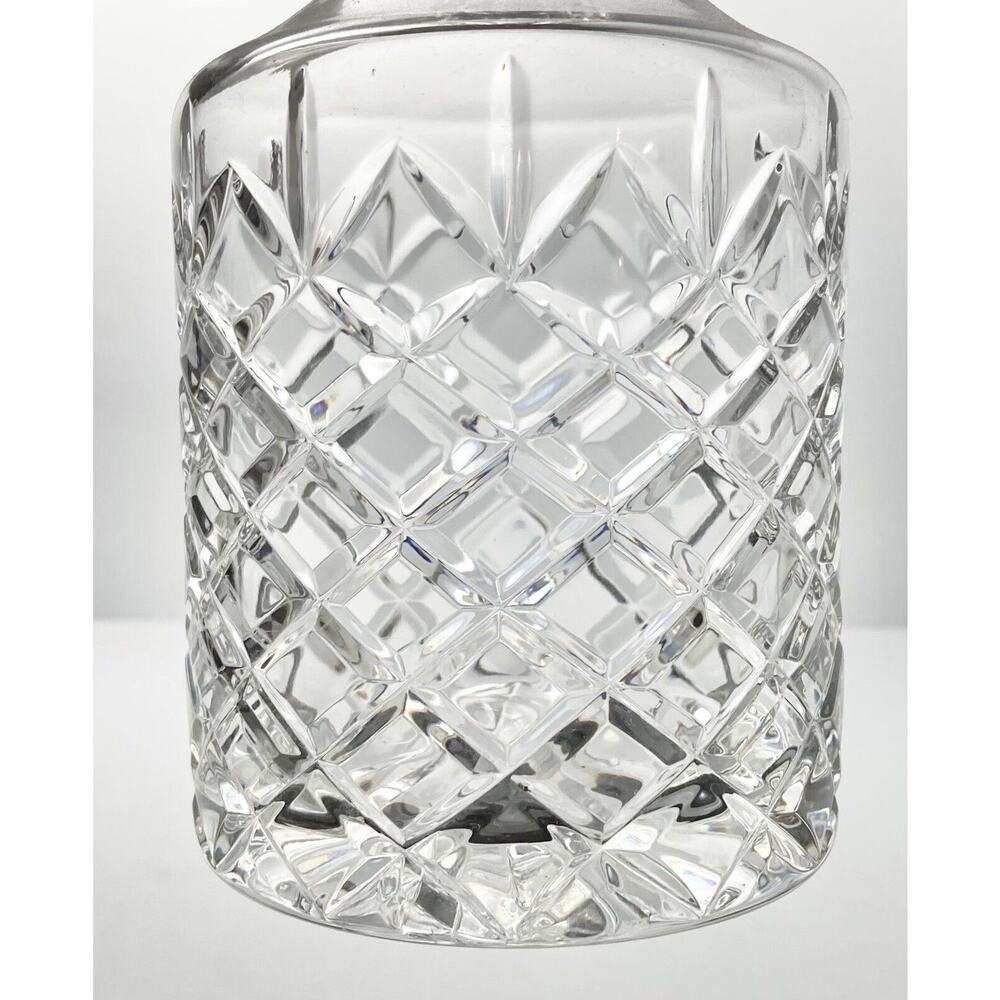 1980s Contemporary Crystal Wine & Spirit Decanter 11 1/4” 30oz, Fan & X Cuts - Picture 5 of 6